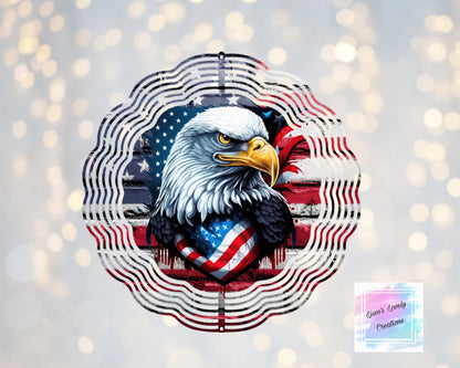 Patriotic Eagle wind spinner