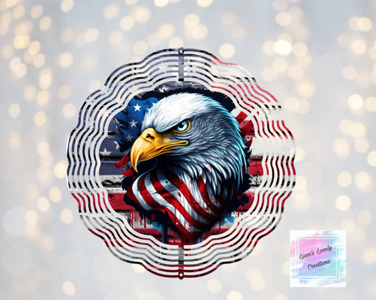 Patriotic Eagle wind spinner