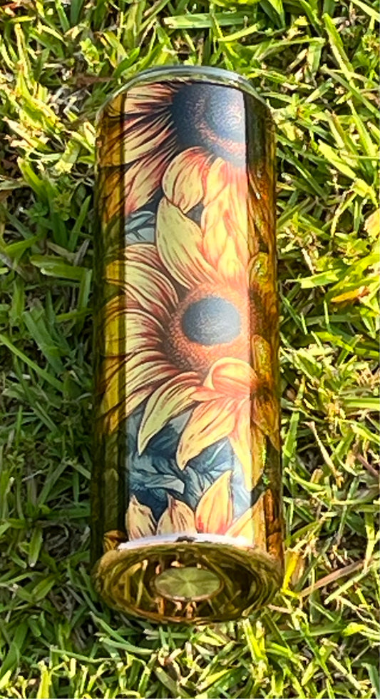 Sunflower gold mirror Tumbler