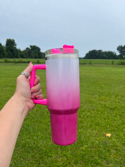 Breast Cancer Awareness Sunflower Ribbon 40oz Tumbler