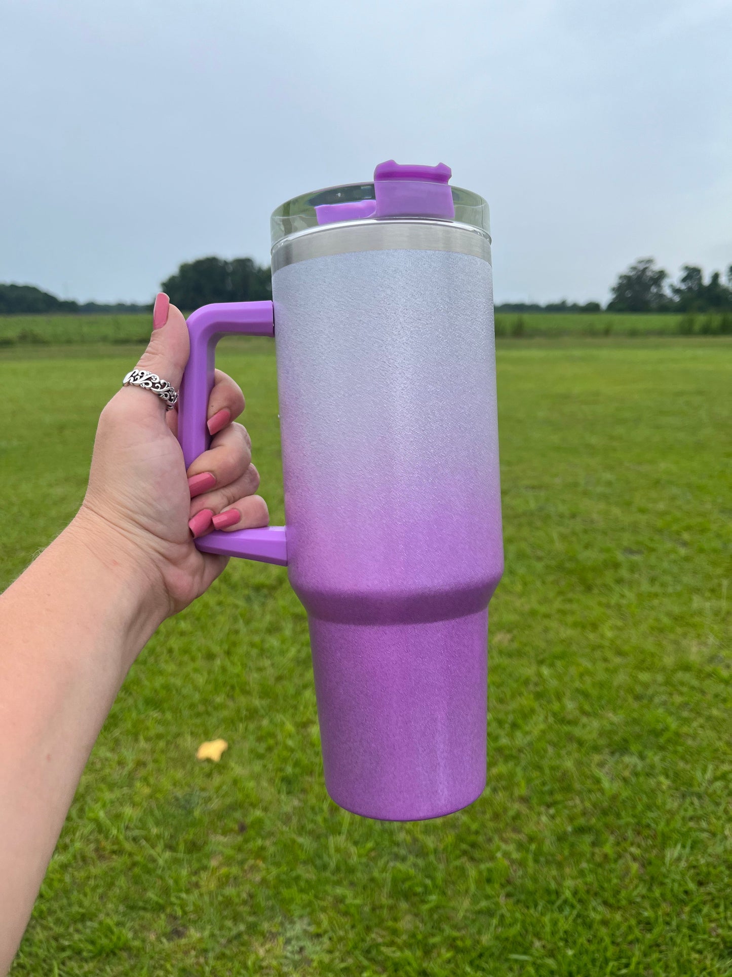 Breast Cancer Awareness Sunflower Ribbon 40oz Tumbler