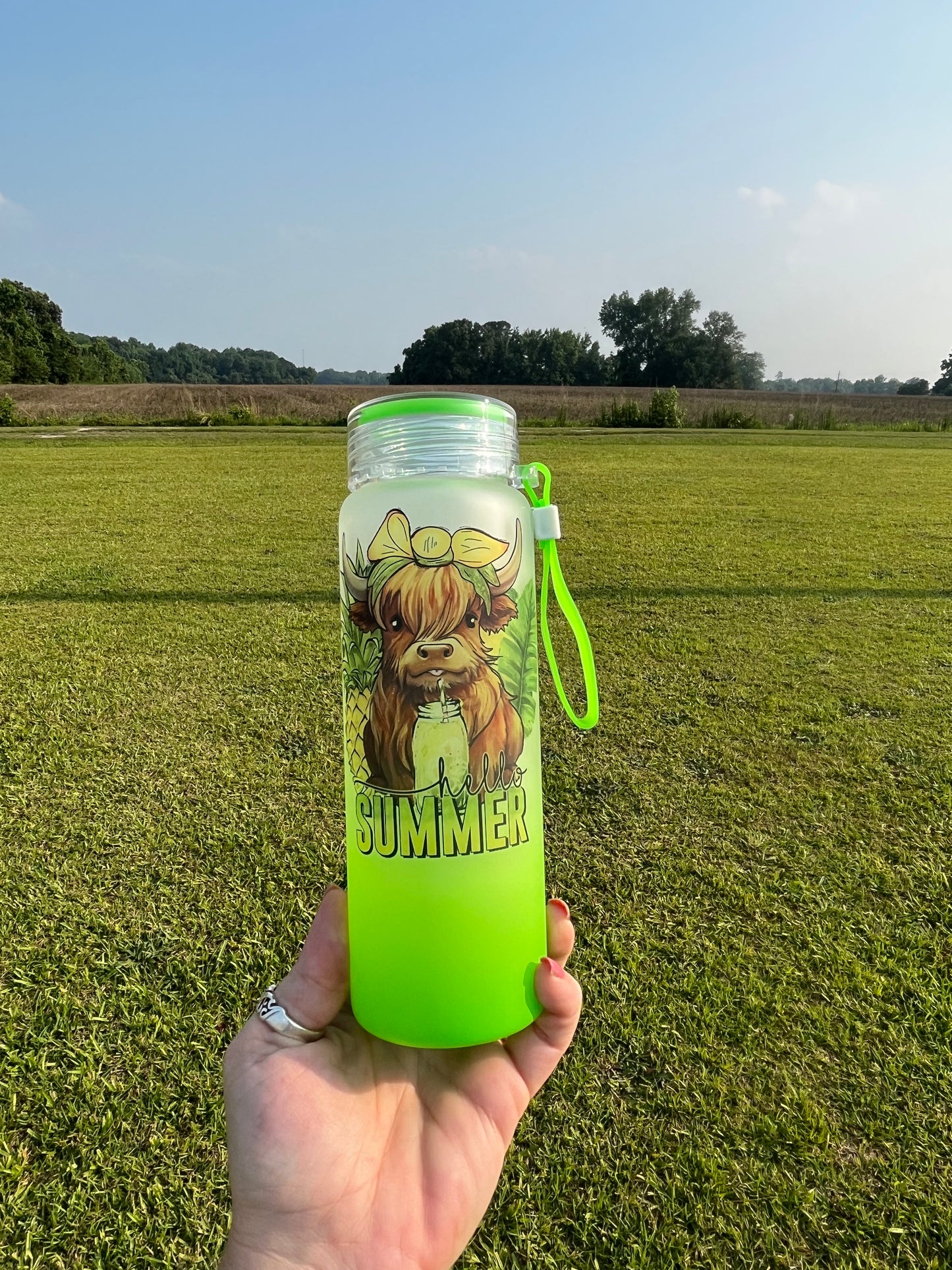 Cow glass water bottle/tumbler