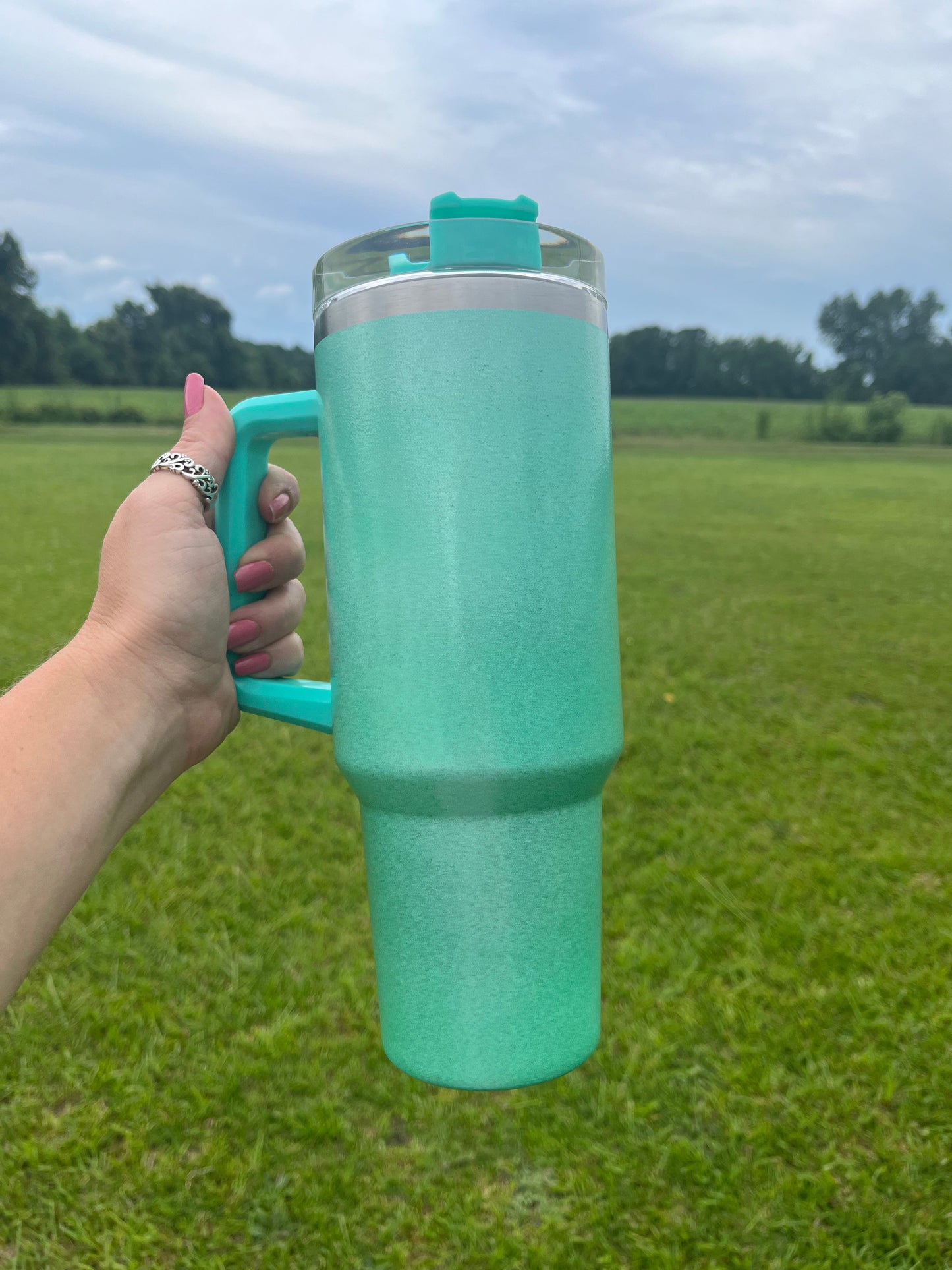 Breast Cancer Awareness Sunflower Ribbon 40oz Tumbler