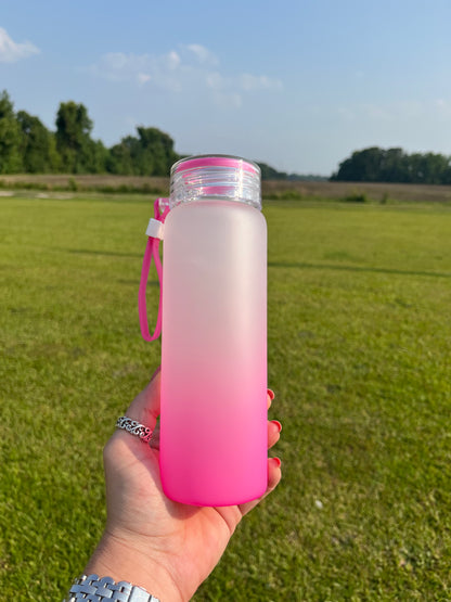 Make your own Custom 17oz glass ombré water bottle