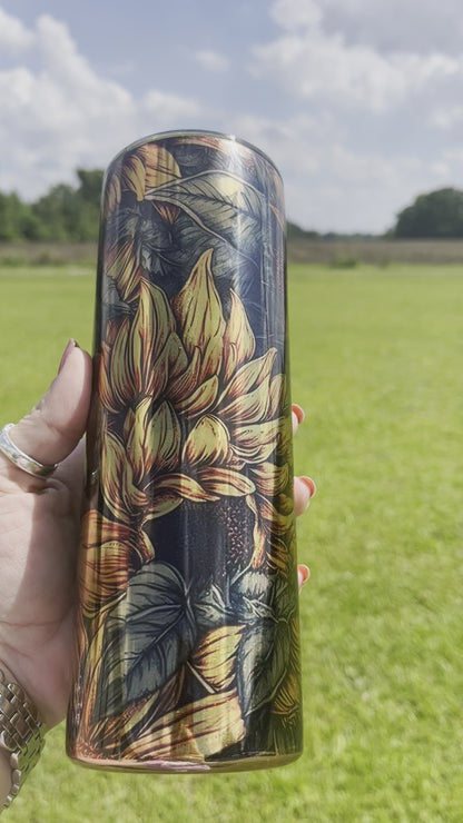 Sunflower gold mirror Tumbler